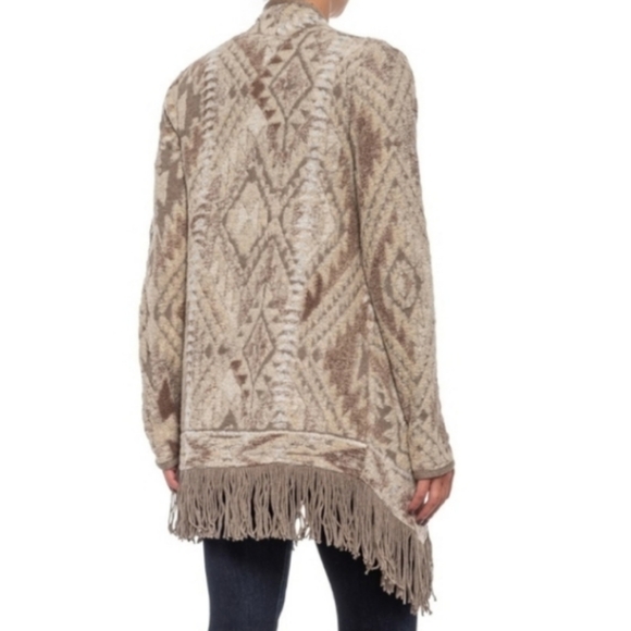 LUCKY BRAND Brushed Fringe Cardigan Sweater Size Small - Picture 2 of 7